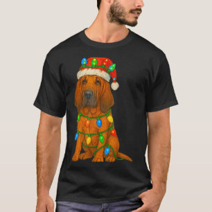 Bloodhound Christmas Lights Dog Lover Xmas Pajama T-Shirt