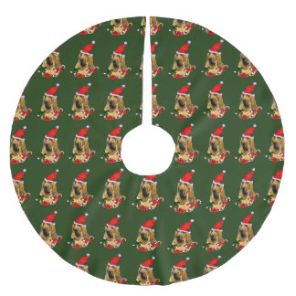 Bloodhound Christmas Merry Brushed Polyester Tree Skirt
