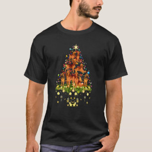 Bloodhound Christmas Tree Lights Xmas T-Shirt