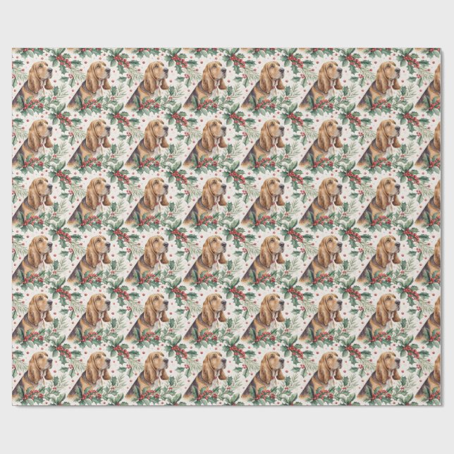 Bloodhound Christmas Wrapping Paper (Flat)