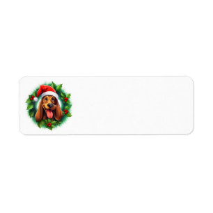 Bloodhound Christmas Wreath Label