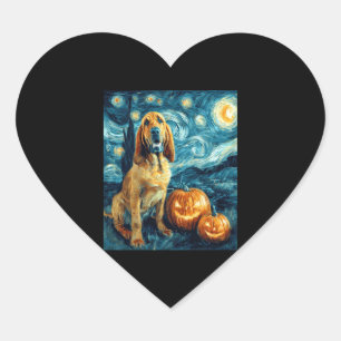 Bloodhound Cute Dog Halloween Jack O Lantern Pumpk Heart Sticker