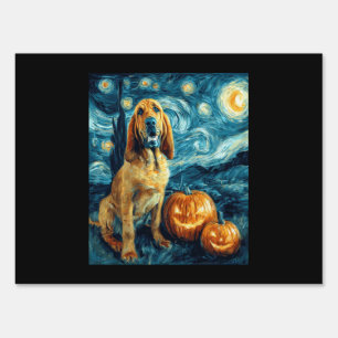 Bloodhound Cute Dog Halloween Jack O Lantern Pumpk Sign