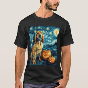 Bloodhound Cute Dog Halloween Jack O Lantern Pumpk T-Shirt