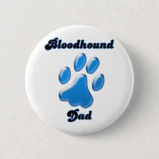 Bloodhound Dad Blue Pawprint - Button