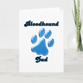 Bloodhound Dad Blue Pawprint Holiday Card