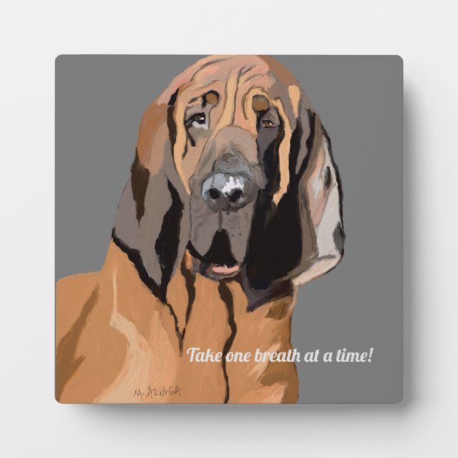 Bloodhound Digital Drawing  Plaque (Front)
