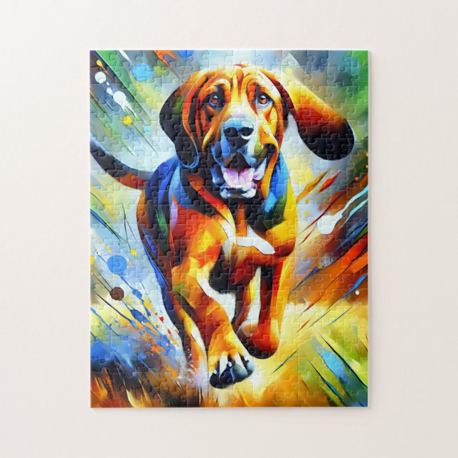 Bloodhound Dog Acrylic Art Print Dog Lover Gift Jigsaw Puzzle (Vertical)