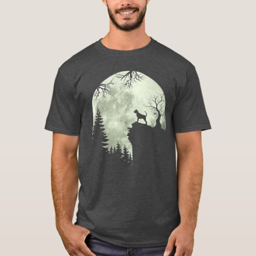 Bloodhound Dog and Moon Howl In Forest Dog Party T_Shirt