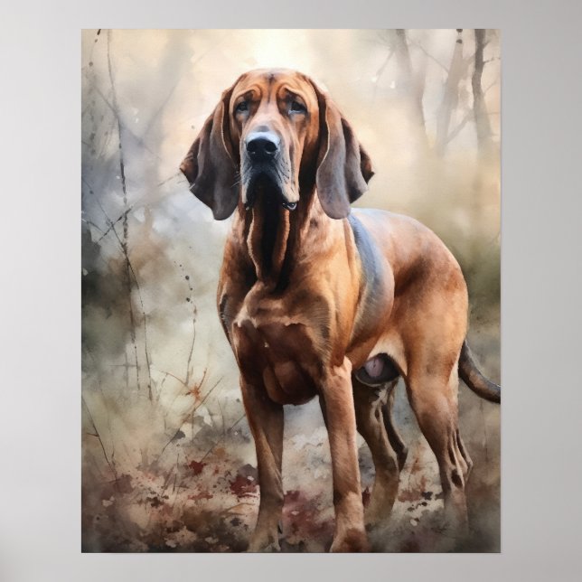 Bloodhound Dog Art Print Poster (Front)