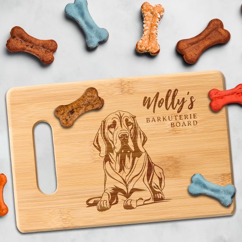 Bloodhound Dog Barkuterie Treat Wood Cutting Board