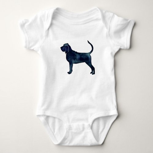 Bloodhound Dog Breed Black Watercolor Baby Bodysuit