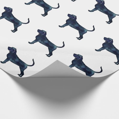 Bloodhound Dog Breed Black Watercolor Wrapping Paper