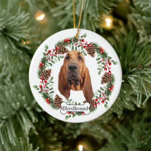  Bloodhound dog Ceramic Ornament