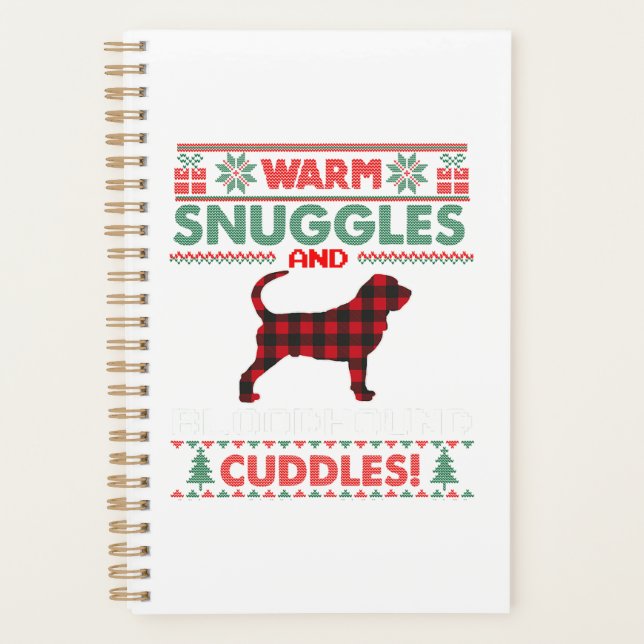 Bloodhound Dog Christmas Pajama Shirt Ugly Christm Planner (Front)