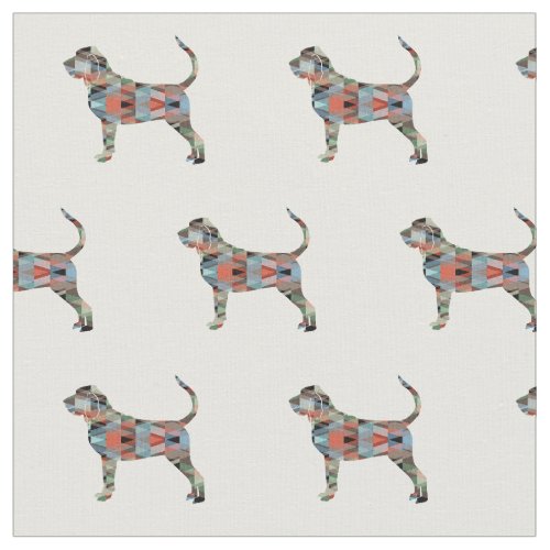 Bloodhound Dog Geometric Pattern Silhouette Multi Fabric