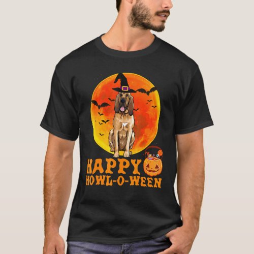 Bloodhound Dog Halloween Happy Howl_O_Ween T_Shirt