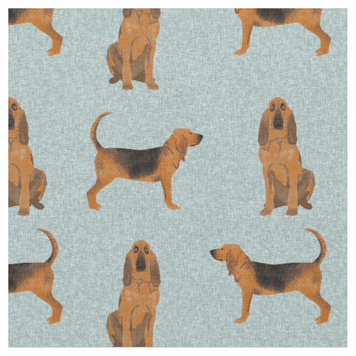 bloodhound dog light blue fabric