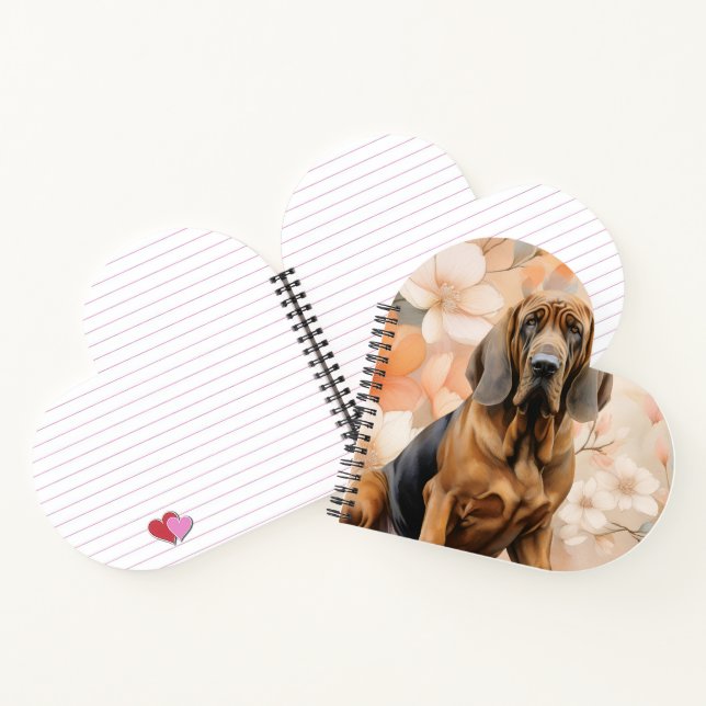 Bloodhound Dog Lover and Peach Blossoms Notebook (Inside)