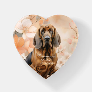 Bloodhound Dog Lover and Peach Blossoms Paperweight