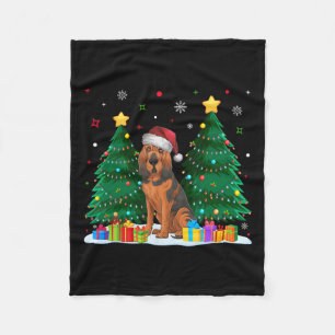 Bloodhound Dog Lovers Santa Hat Ugly Christmas Swe Fleece Blanket