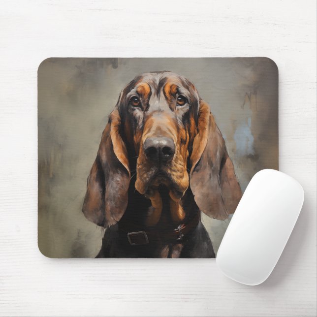 Bloodhound dog mouse pad (With Mouse)
