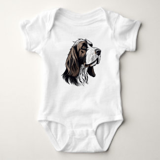 Bloodhound dog portrait baby bodysuit