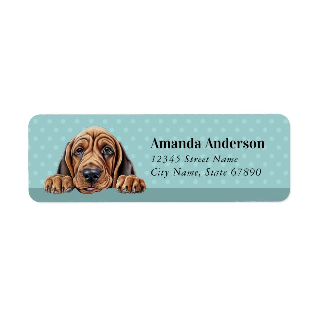Bloodhound Dog Return Address Labels (Front)