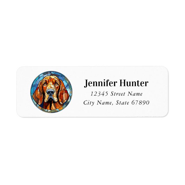 Bloodhound Dog Return Address Labels (Front)