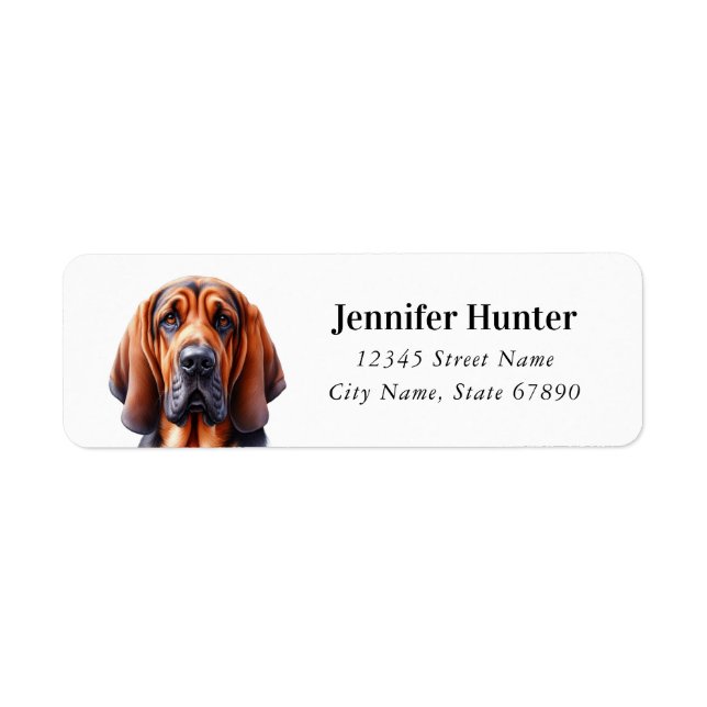 Bloodhound Dog Return Address Labels (Front)