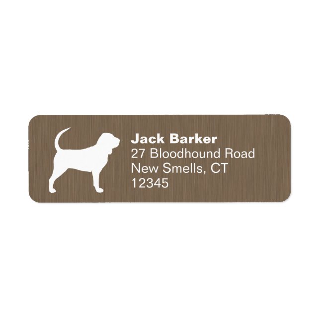 Bloodhound Dog Silhouette Return Address Labels (Front)
