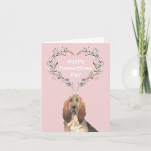 Bloodhound Dog Valentines Holiday Card