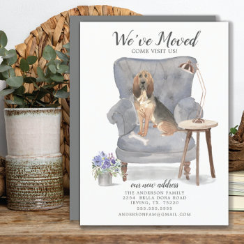 Bloodhound Dog We've Moved Moving Announcement by invitationstop at Zazzle