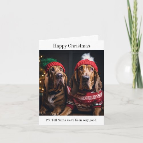 Bloodhound Dogs Christmas Card