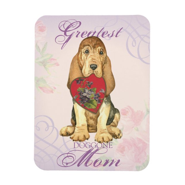 Bloodhound Heart Mom Magnet (Vertical)