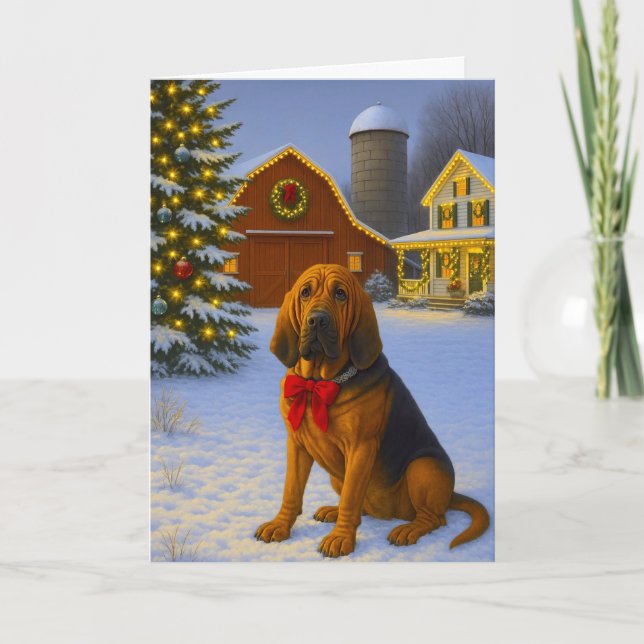Bloodhound Holiday Card (Front)