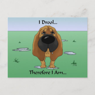 Bloodhound - I Drool...Therefore I Am.. Postcard