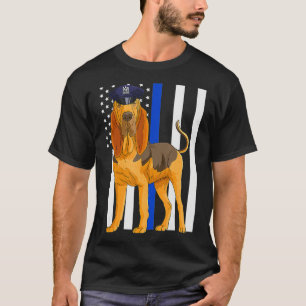 Bloodhound K9 Police Officer USA Flag Gift T-Shirt