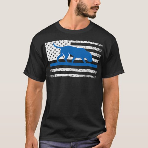 Bloodhound K9 Police Officer USA Flag Thin Blue Li T_Shirt