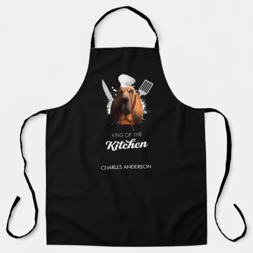 Bloodhound King of the Kitchen Cooking Dog Chef Apron
