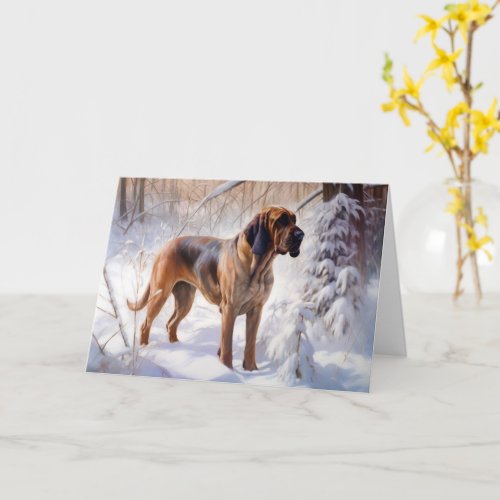 Bloodhound Let It Snow Christmas Card