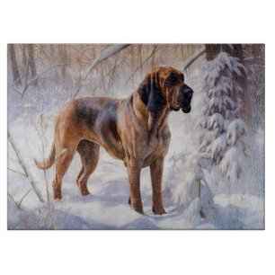 Bloodhound Let It Snow Christmas Cutting Board
