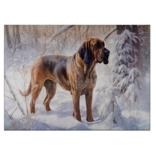 Bloodhound Let It Snow Christmas Cutting Board