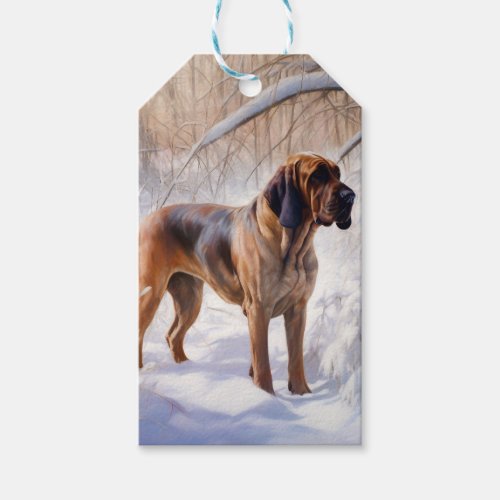 Bloodhound Let It Snow Christmas Gift Tags