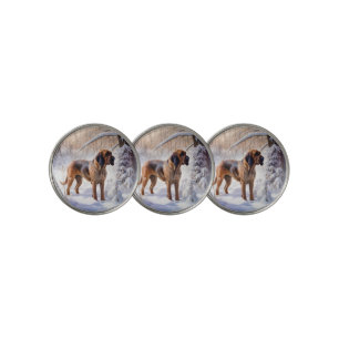 Bloodhound Let It Snow Christmas Golf Ball Marker