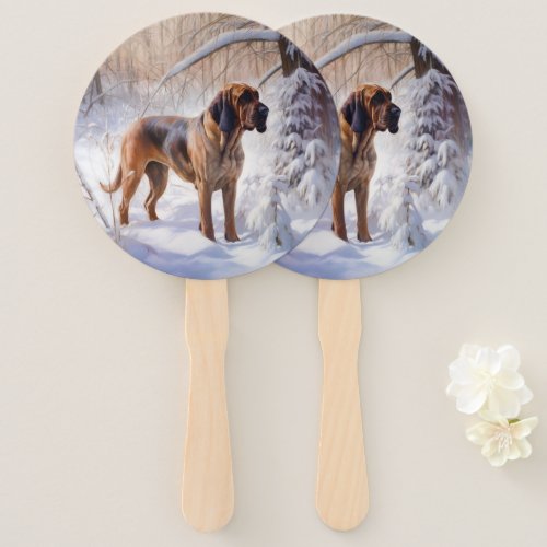 Bloodhound Let It Snow Christmas Hand Fan