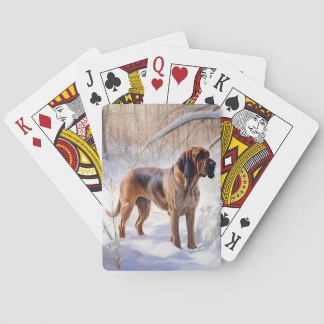 Bloodhound Let It Snow Christmas Poker Cards (Back)