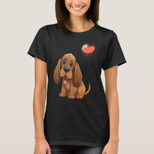 Bloodhound Love Heart for Valentines Day on Bloodh T-Shirt
