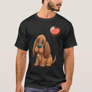 Bloodhound Love Heart for Valentines Day on Bloodh T-Shirt