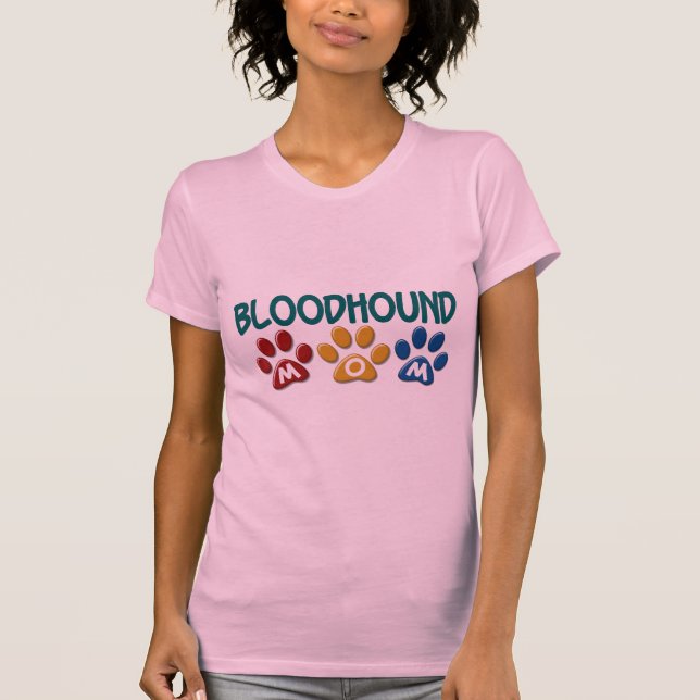 BLOODHOUND MOM Paw Print T-Shirt (Front)